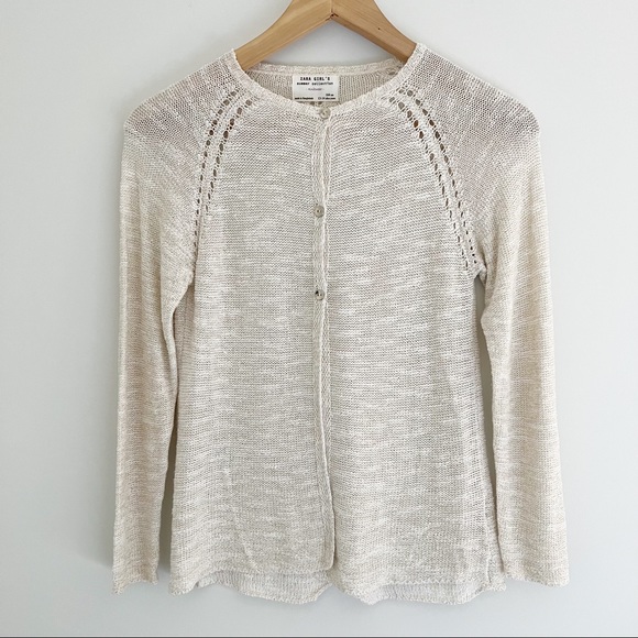 Zara Other - Zara Girl Delicate Champagne Knit Sweater Cardigan